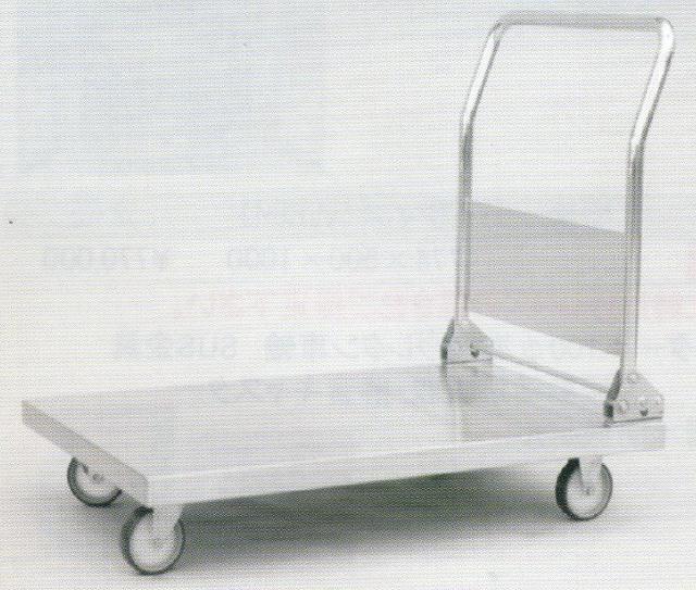ステンレス製運搬車ハンドル折りたたみ