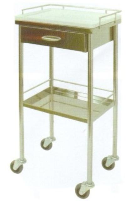 ステンレスワゴン『溶接完成品』/フラット棚2段、50mmゴム車輪(SUS304製)